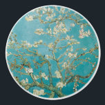 Pomo De Cerámica Van Gogh Almond Blossoms<br><div class="desc">Florecimiento de almendras Van Gogh en St Remy,  verde azulado</div>