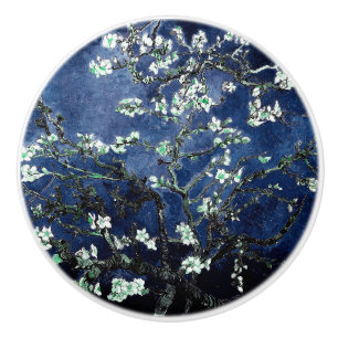 Pomo De Cerámica Van Gogh Almond Blossoms Midnight Blue