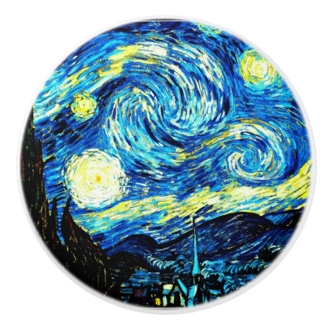 Pomo De Cerámica Van Gogh - Noche Starry (Anverso)