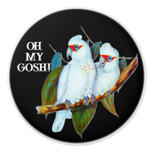 Pomo De Cerámica Vantage White Birds (Aves blancas), cita OMG