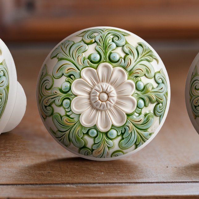 Pomo De Cerámica Verdant Blossom Elegance Ceramic Knob Pull (Subido por el creador)