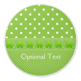 Pomo De Cerámica Verde, puntos y rocas