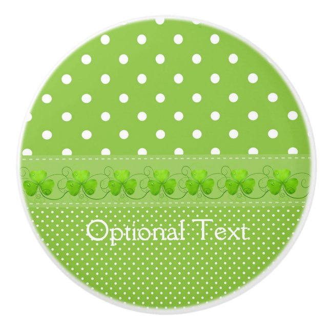 Pomo De Cerámica Verde, puntos y rocas (Anverso)