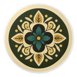 Pomo De Cerámica Verdes, oro y arte folclórico de la artesanía del 