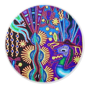 Pomo De Cerámica Viaje tribal maya mexicano de Boho del arte de