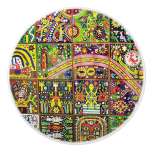 Pomo De Cerámica Viaje tribal maya mexicano de Boho del arte de