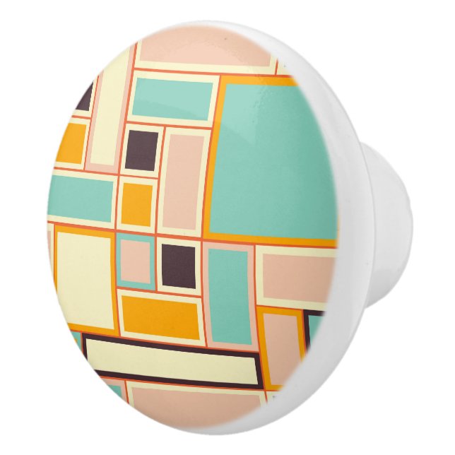 Pomo De Cerámica Vibrant abstract pattern with rectangles (Derecha)