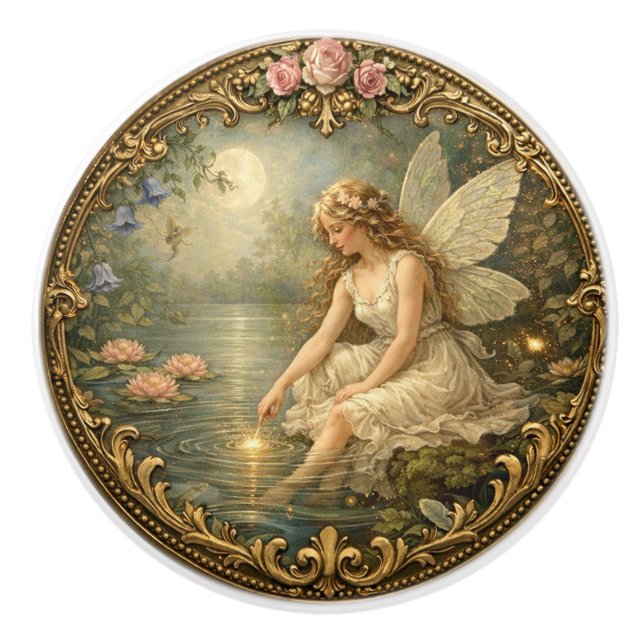 Pomo De Cerámica Victorian Moonlight Fairy Knob (Anverso)