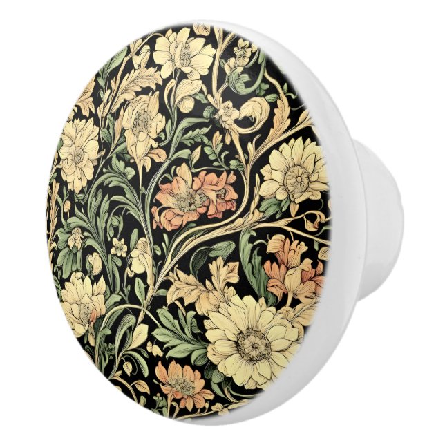 Pomo De Cerámica Victorian-style floral pattern  (Derecha)