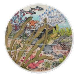 Pomo De Cerámica Vida marina costera Moray Eel Pescado submarino