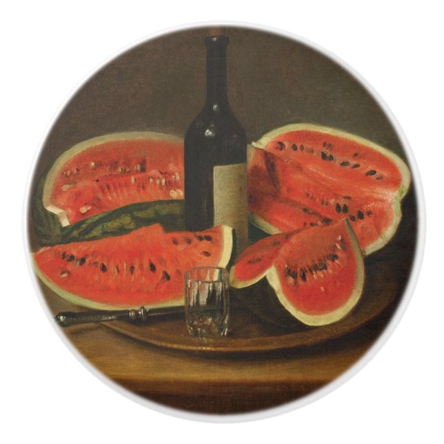 Pomo De Cerámica Vida muerta con sandías (por Constantin Stahi) (Anverso)