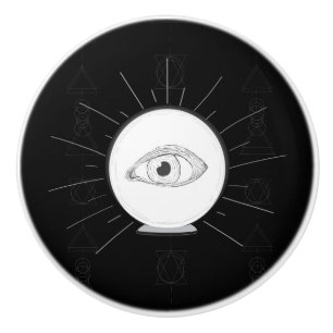 Pomo De Cerámica Vidente Ojo Vidente Bola de Cristal Esotérica