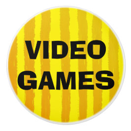 Pomo De Cerámica Videojuegos Rayas Amarillas Naranjas