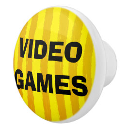 Pomo De Cerámica Videojuegos Rayas Amarillas Naranjas