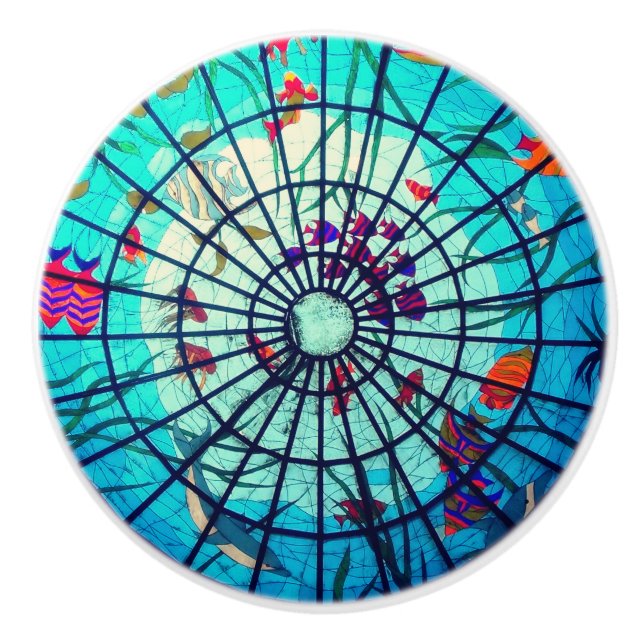 Pomo De Cerámica Vidrieras tropicales (Anverso)