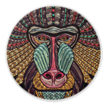 Vidrio tendido pinta de babuino arte animal africa