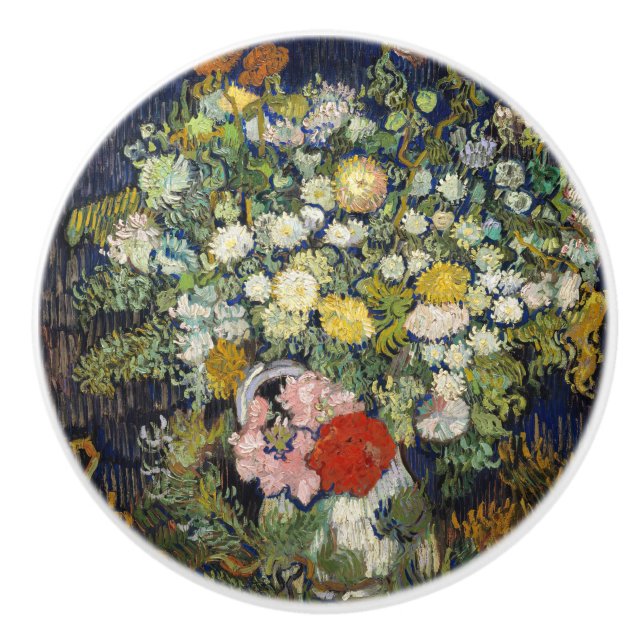 Pomo De Cerámica Vincent van Gogh - Bouquet Flowers in a Vase (Anverso)