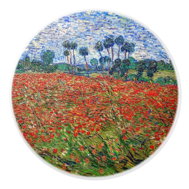 Pomo De Cerámica Vincent van Gogh - Campo de amapola (Anverso)