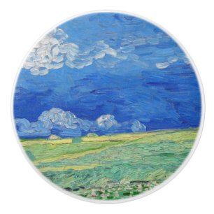 Pomo De Cerámica Vincent van Gogh - Campos de trituración bajo las