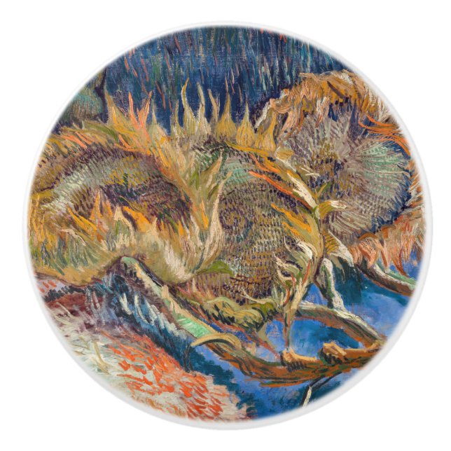 Pomo De Cerámica Vincent van Gogh - Cuatro girasoles cortados (Anverso)