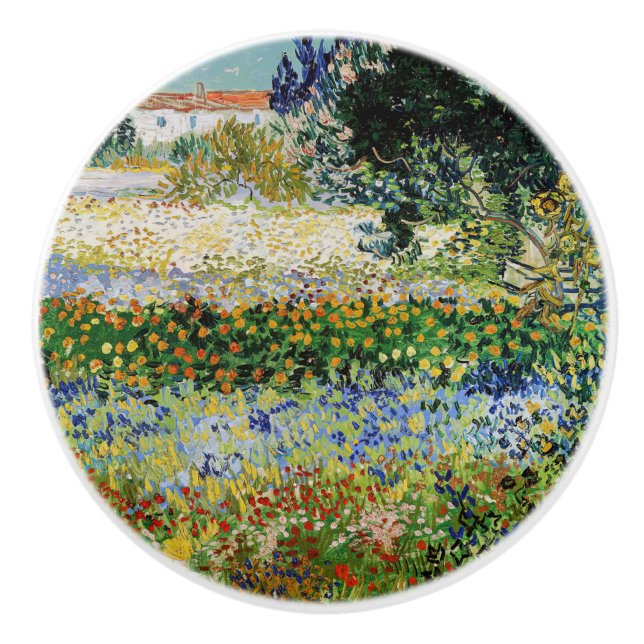 Pomo De Cerámica Vincent van Gogh - Jardín de flores (Anverso)