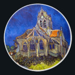 Pomo De Cerámica Vincent van Gogh - La Iglesia de Auvers<br><div class="desc">Iglesia de Auvers / l'Eglise à Auvers-sur-oise por Vincent Van Gogh en 1890</div>