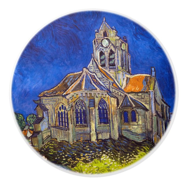 Pomo De Cerámica Vincent van Gogh - La Iglesia de Auvers (Anverso)