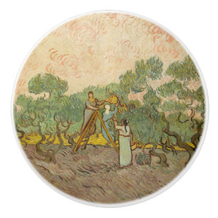 Pomo De Cerámica Vincent van Gogh - Mujeres recolectando aceitunas