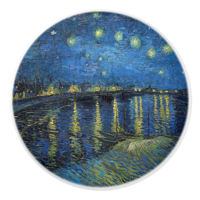 Pomo De Cerámica Vincent van Gogh - Noche estrellada sobre el Ródan (Anverso)