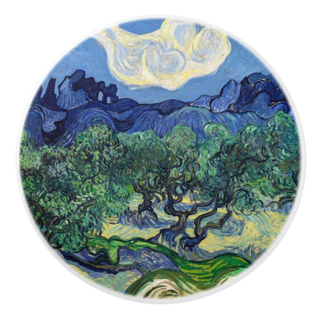 Pomo De Cerámica Vincent van Gogh - Olivos con los Alpilles (Anverso)
