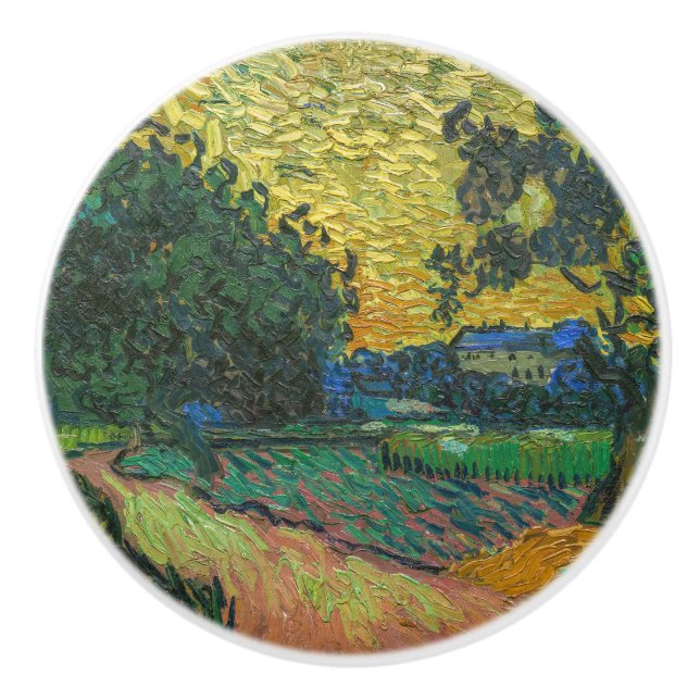 Pomo De Cerámica Vincent van Gogh - Paisaje en Crepúsculo (Anverso)