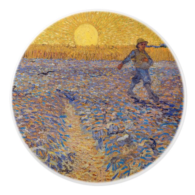 Pomo De Cerámica Vincent van Gogh - Sower with Setting Sun (Anverso)