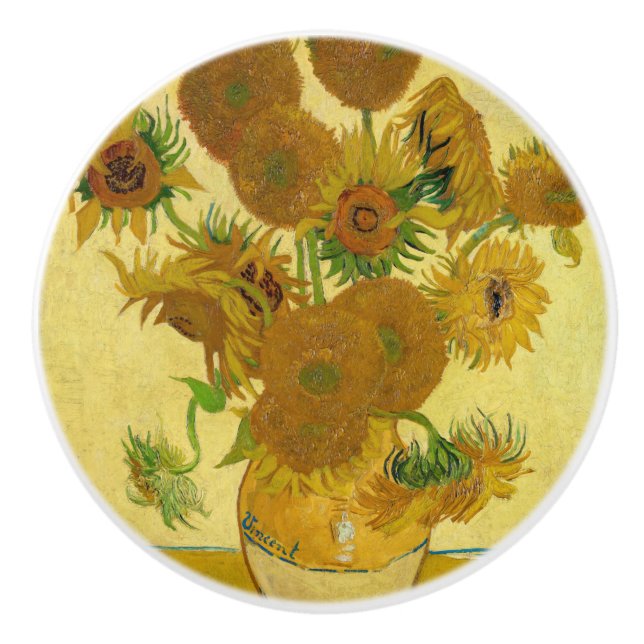 Pomo De Cerámica Vincent van Gogh - Vase con quince girasoles (Anverso)