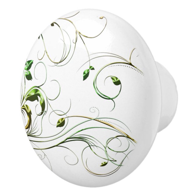 Pomo De Cerámica Vinos verdes amarillos (Derecha)