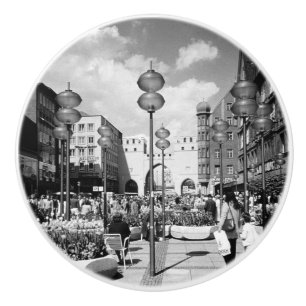 Pomo De Cerámica Vintage Alemania Munich Towngate Karistor