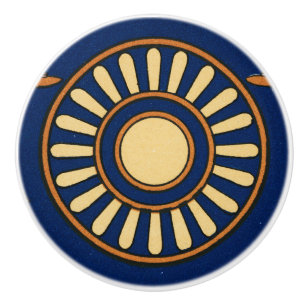 Pomo De Cerámica Vintage Assyrian Sun