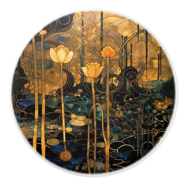 Pomo De Cerámica Vintage Floral Antique (Anverso)