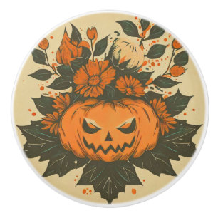 Pomo De Cerámica Vintage/Halloween/Caída/Calabaza