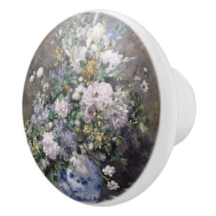 Pomo De Cerámica Vintage Pierre Auguste Renoir Spring Bouquet