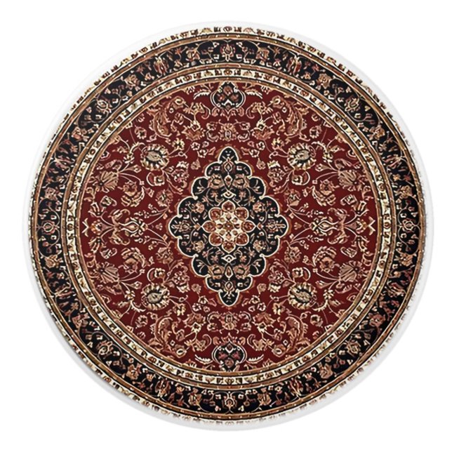 Pomo De Cerámica Vintage Rug Design Dark Academia (Anverso)