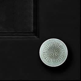 Pomo De Cerámica Vintage Sea Shanty | Ephemera de la brújula Steamp