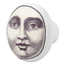 Pomo De Cerámica Vintage Steampunk Moon Face