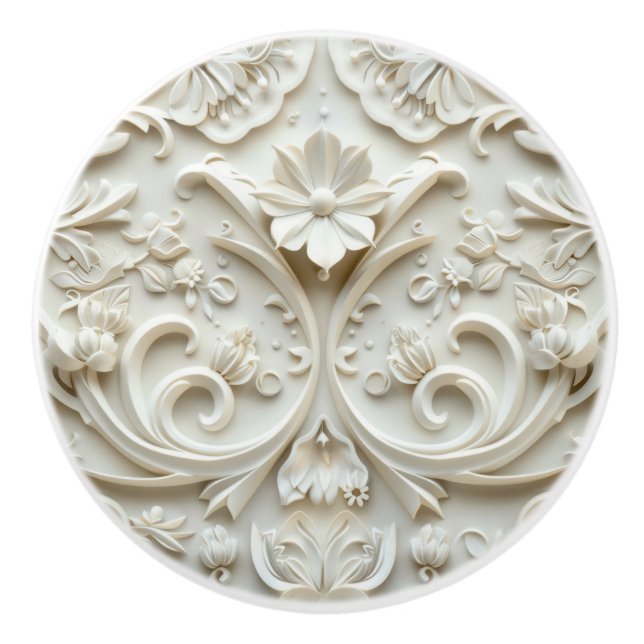 Pomo De Cerámica Vintage White Ceramic Knob  (Anverso)