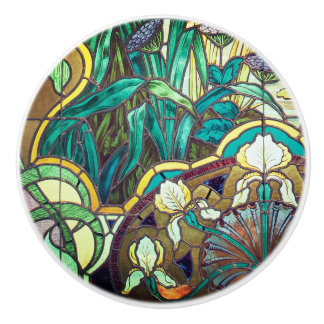 Pomo De Cerámica Vitral del nouveau del arte floral