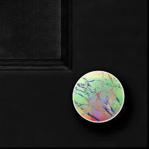 Pomo De Cerámica Vivid Marble   Colorida acuarela pastel negrita