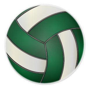 Pomo De Cerámica Voleibol verde oscuro y 🏐 blanco