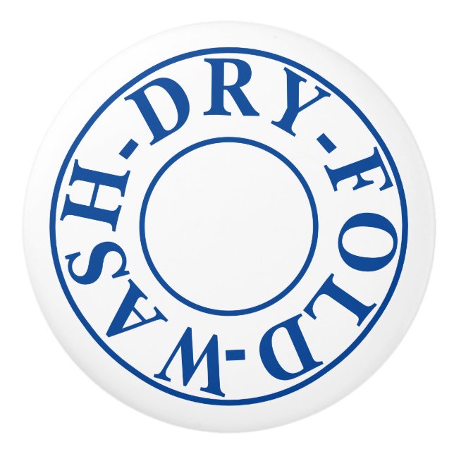 Pomo De Cerámica WASH DRY FOLD - Lavandería (Anverso)