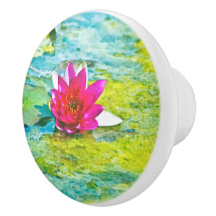 Pomo De Cerámica Water Lily Lilypad