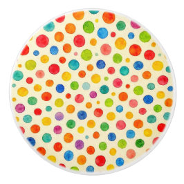 Pomo De Cerámica Watercolor Dots Knob.