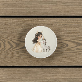 Pomo De Cerámica Watercolor Fairytale Princess Whimsical